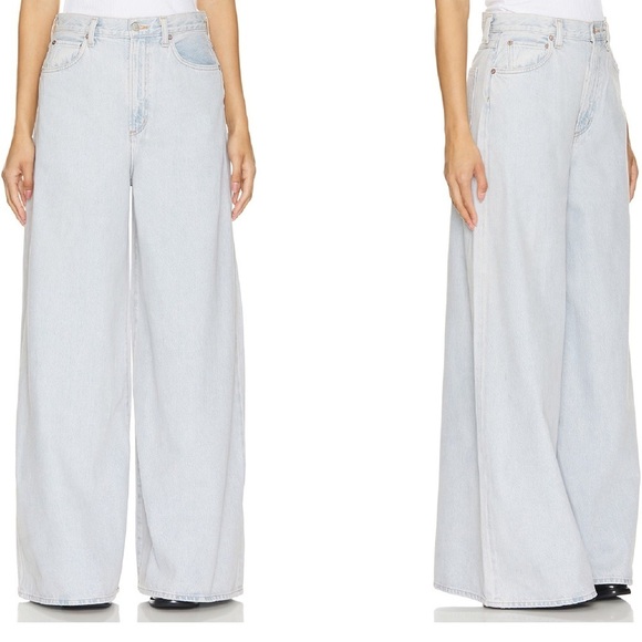 Agolde Denim - Agolde Nolan Balloon Light Wash Super Wide Leg Baggy High Rise Flowy Jean Sz 33